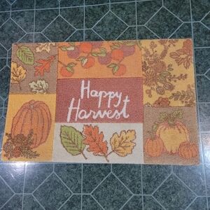 Happy Harvest Autumn Doormat Orange